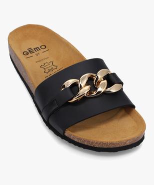 Mules femme à talon plat et bride avec chaîne métallique vue5 - GEMO (CASUAL) - GEMO