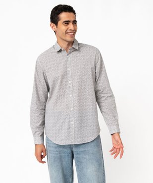 Chemise manches longues imprimée coupe droite homme vue1 - GEMO (HOMME) - GEMO