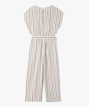 Combinaison pantalon fille à rayures effet 2 en 1 vue3 - GEMO 4G FILLE - GEMO