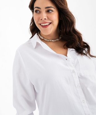 Chemise manches longues dos rallongé femme grande taille vue2 - GEMO (G TAILLE) - GEMO