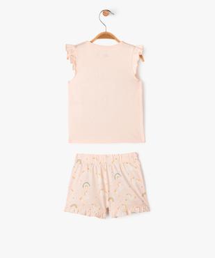 Pyjashort 2 pièces à volants avec motifs licorne et arc-en-ciel bébé fille vue4 - GEMO 4G BEBE - GEMO
