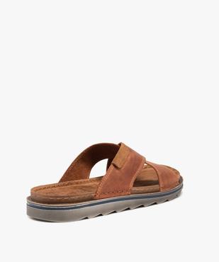 Mules homme à brides croisées en cuir - Tanéo vue4 - TANEO - GEMO