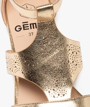 Sandales femme dessus couvrant effet métallisé talon fermé vue7 - GEMO (CASUAL) - GEMO