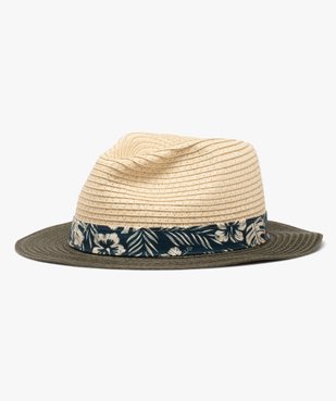 Chapeau garçon en paille bicolore forme Fedora - LuluCastagnette vue1 - LULUCASTAGNETTE - GEMO