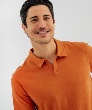 Polo manches courtes en jersey de coton flammé homme vue2 - GEMO 4G HOMME - GEMO