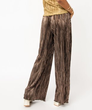 Pantalon de soirée plissé brillant femme vue3 - GEMO(FEMME PAP) - GEMO