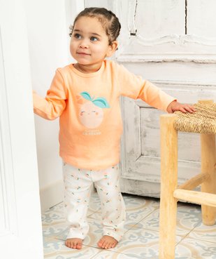 Pyjama 2 pièces en jersey de coton motif pêche bébé fille vue5 - GEMO 4G BEBE - GEMO