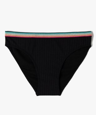 Bas de maillot de bain fille à bande rayée et pailletée vue1 - GEMO (JUNIOR) - GEMO