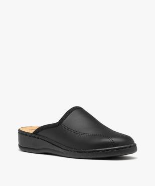 Chaussons homme confort mules unies dessus cuir vue2 - GEMO(HOMWR HOM) - GEMO