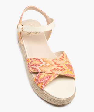 Sandales femme plateforme en corde dessus toile vue5 - GEMO (CASUAL) - GEMO