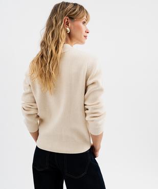 Pull col montant femme vue3 - GEMO(FEMME PAP) - GEMO