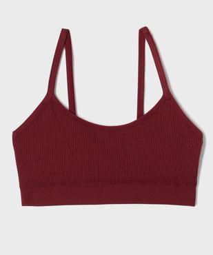 Brassière à fines bretelles en maille côtelée fille vue1 - GEMO 4G FILLE - GEMO