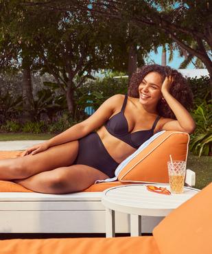 Bas de maillot de bain forme culotte taille haute sculptant femme vue1 - GEMO (PLAGE) - GEMO