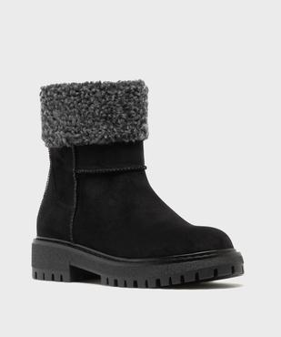 Boots avec tige en sherpa et semelle crantée femme - 5 Miles vue2 - 5 MILES - GEMO