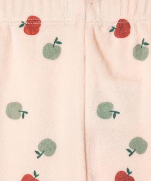 Pyjama 2 pièces en velours motifs pommes bébé fille vue4 - GEMO 4G BEBE - GEMO