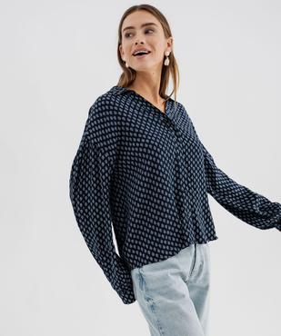 Chemise fluide à motifs femme vue1 - GEMO(FEMME PAP) - GEMO