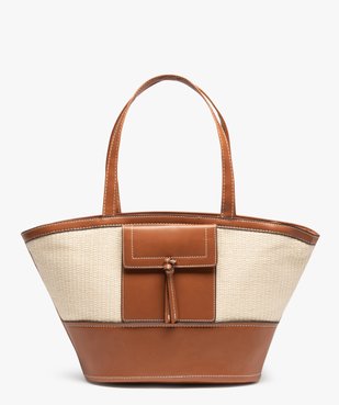 Sac femme bi-matières forme trapèze vue1 - GEMO (ACCESS) - GEMO