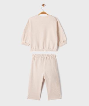 Ensemble 2 pièces sweat + pantalon de jogging bébé fille vue3 - GEMO 4G BEBE - GEMO