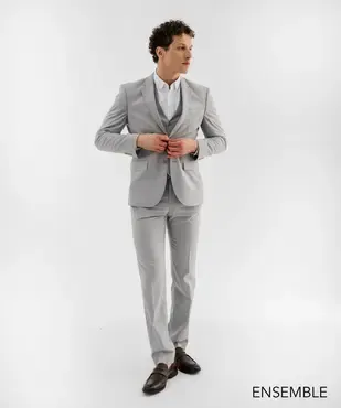 Costume 3 pièces gris pour homme - GEMO