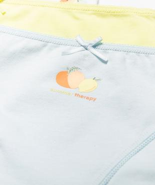 Culottes en coton stretch motifs fruits fille (lot de 3) vue2 - GEMO 4G FILLE - GEMO