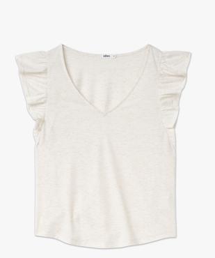 Tee-shirt manches courtes volantés à paillettes femme vue4 - GEMO(FEMME PAP) - GEMO