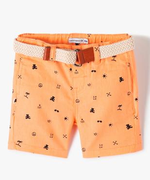 Short bébé garçon imprimé en lin et coton - LuluCastagnette vue1 - LULUCASTAGNETTE - GEMO