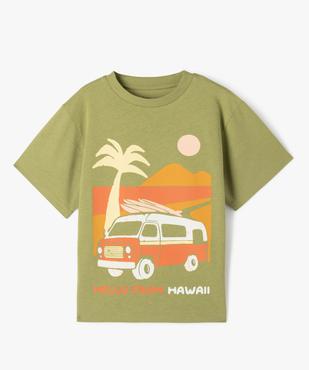 Tee-shirt manches courtes coupe oversize à motif plage garçon vue1 - GEMO (ENFANT) - GEMO