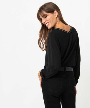 Tee-shirt femme à manches longues et encolure fantaisie vue3 - GEMO(FEMME PAP) - GEMO