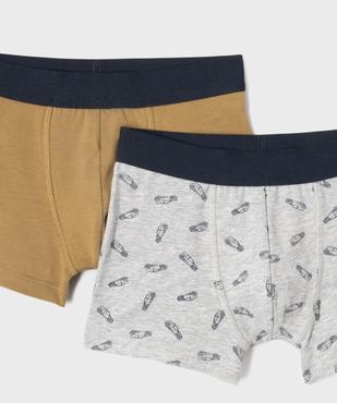 Boxers en coton biologique motifs voitures garçon (lot de 2) vue2 - GEMO 4G GARCON - GEMO