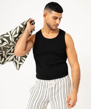 Débardeur uni en maille côtelée homme vue1 - GEMO 4G HOMME - GEMO