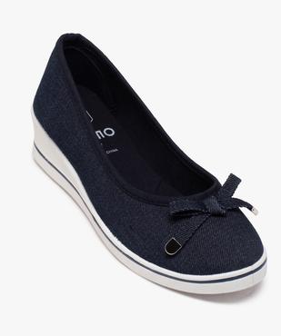 Ballerines femme en toile à talon compensé vue5 - GEMO 4G FEMME - GEMO