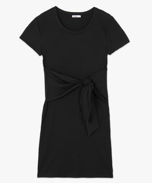 Robe femme à manches courtes en maille côtelée vue4 - GEMO(FEMME PAP) - GEMO