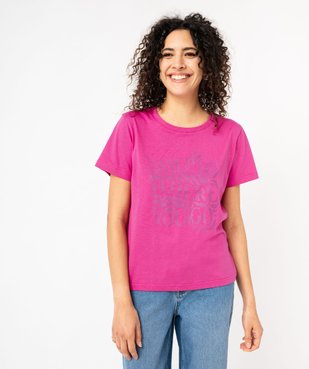 Tee-shirt à manches courtes avec motif bohème femme vue5 - GEMO 4G FEMME - GEMO