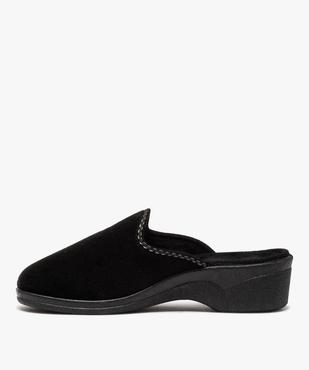 Chaussons femme mules confort en velours brodé vue3 - GEMO(HOMWR FEM) - GEMO