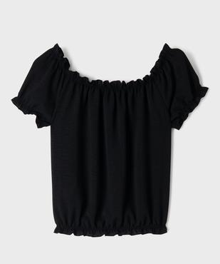 Tee-shirt manches courtes à finitions froncées fille vue3 - GEMO (JUNIOR) - GEMO