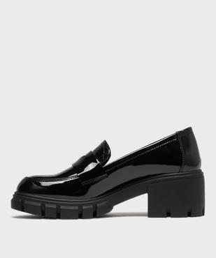 Mocassins vernis sur semelle crantée et talon bloc femme - 5 Miles vue3 - 5 MILES - GEMO