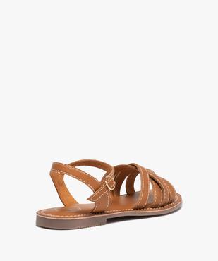 Sandales femme plates à brides unies en cuir - Tanéo vue4 - TANEO - GEMO