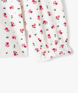 Tee-shirt fille imprimé à manches longues et fronces vue2 - GEMO (ENFANT) - GEMO