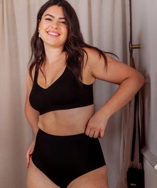 Culotte taille haute unie en microfibre femme vue3 - GEMO(HOMWR FEM) - GEMO