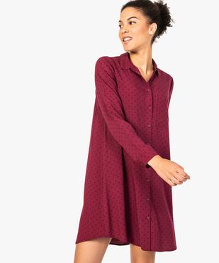 Robe-chemise imprimée fluide coupe trapèze pour femme vue1 - FOLLOW ME - GEMO