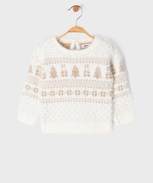 Pull de Noël à motifs pailletés bébé fille vue1 - GEMO(BEBE DEBT) - GEMO