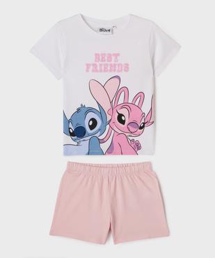 Pyjashort bicolore à motif Stitch et Angel fille - Disney vue1 - LILO & STITCH - GEMO