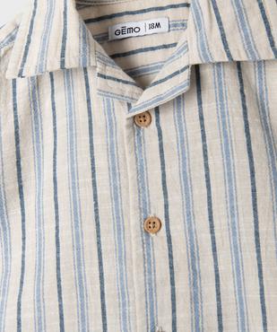 Chemise manches courtes à rayures bébé garçon vue2 - GEMO(BEBE DEBT) - GEMO