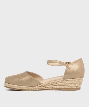 Chaussures en suédine à talon compensé en corde femme vue3 - VALENTINA BALDA - GEMO