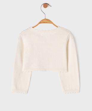 Gilet court aux finitions dentelées bébé fille vue3 - GEMO(BEBE DEBT) - GEMO