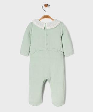 Pyjama en velours à col fantaisie et pont-dos pressionné bébé vue3 - GEMO 4G BEBE - GEMO