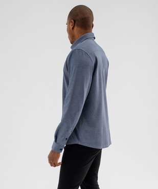 Chemise manches longues en maille piquée souple homme vue3 - GEMO (HOMME) - GEMO