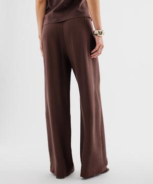 Pantalon fluide coupe ample avec taille élastique femme vue3 - GEMO(FEMME PAP) - GEMO