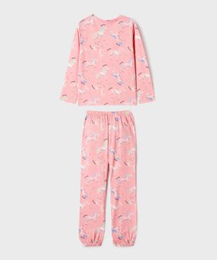 Pyjama en coton avec motifs poneys fille vue3 - GEMO 4G FILLE - GEMO