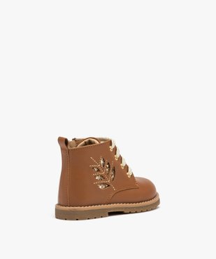 Boots bébé fille en cuir uni avec lacets irisés et à zip vue4 - NA! - GEMO